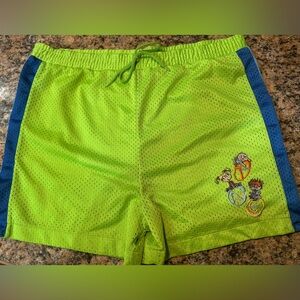 Vtg Nickelodeon Rug Rats Y2K Lime Green Mesh Shorts L Chuckie Angelica Tommy